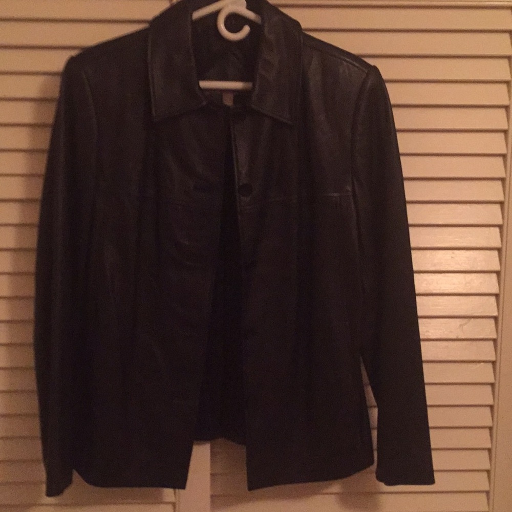 Black leather jacket